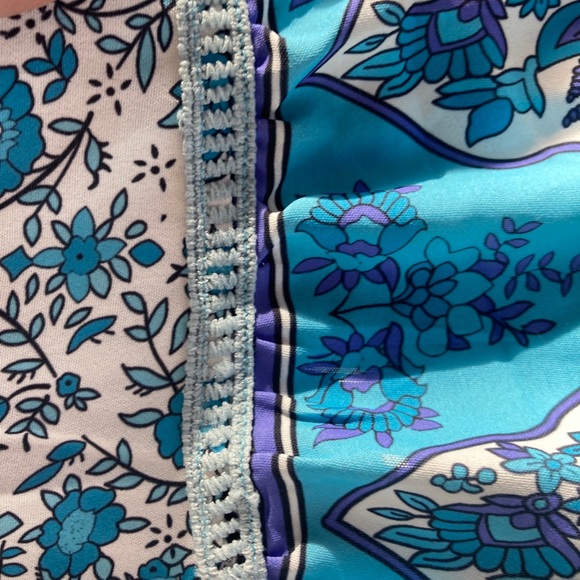 Caftan Muu Muu Long House Dress Blue Spandex sz XL - Picture 6 of 13